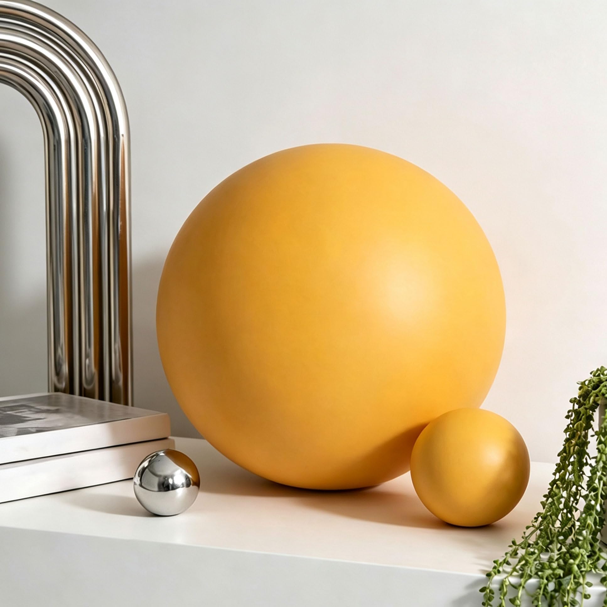Sfera Giardino Giallo Opaco – Globo Decorativo 1 Pezzo