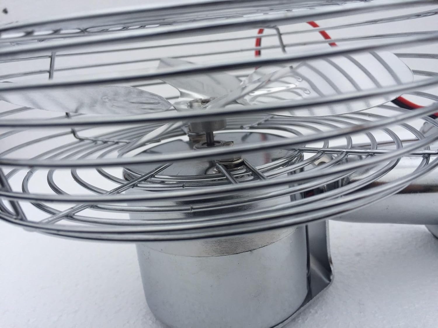 Boat/Marine fan for Cab Cooling and Defrosting, 12V, Chrome, 7" Diameter, Swivel Base, Hardwire Ready