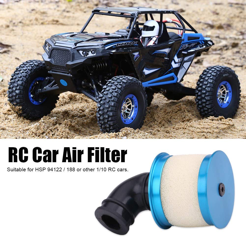 Rc Air Filter,Aluminum Alloy Capped Air Filter With Filter Sponge For 1/8 Power Engine Rc Engine Parts Model Car Accessories(Blue) 1/8 Rc Air Filter