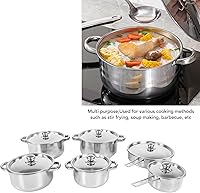 Vista 4 de Yosoo Stainless Steel Cookware Set, Nonstick Saucepan Sauce Pot Professional Cooking Pan with Lid, Induction Kitchen Cooking Set