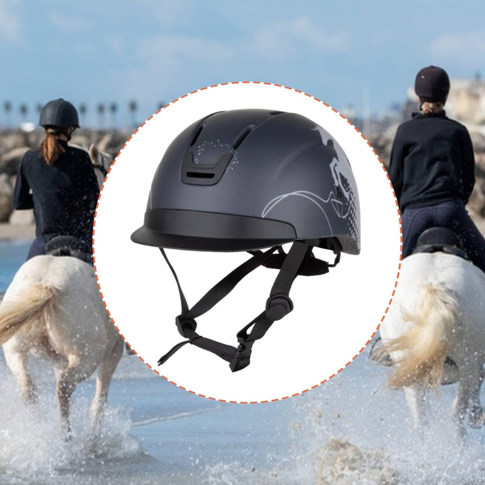 Qianly Casco de Equitación Casco Caballo Casco Protector Casco Deportes Ecuestres con Estructura Ligera Y Forro Antichoques Ventilado para Ajuste Cómodo
