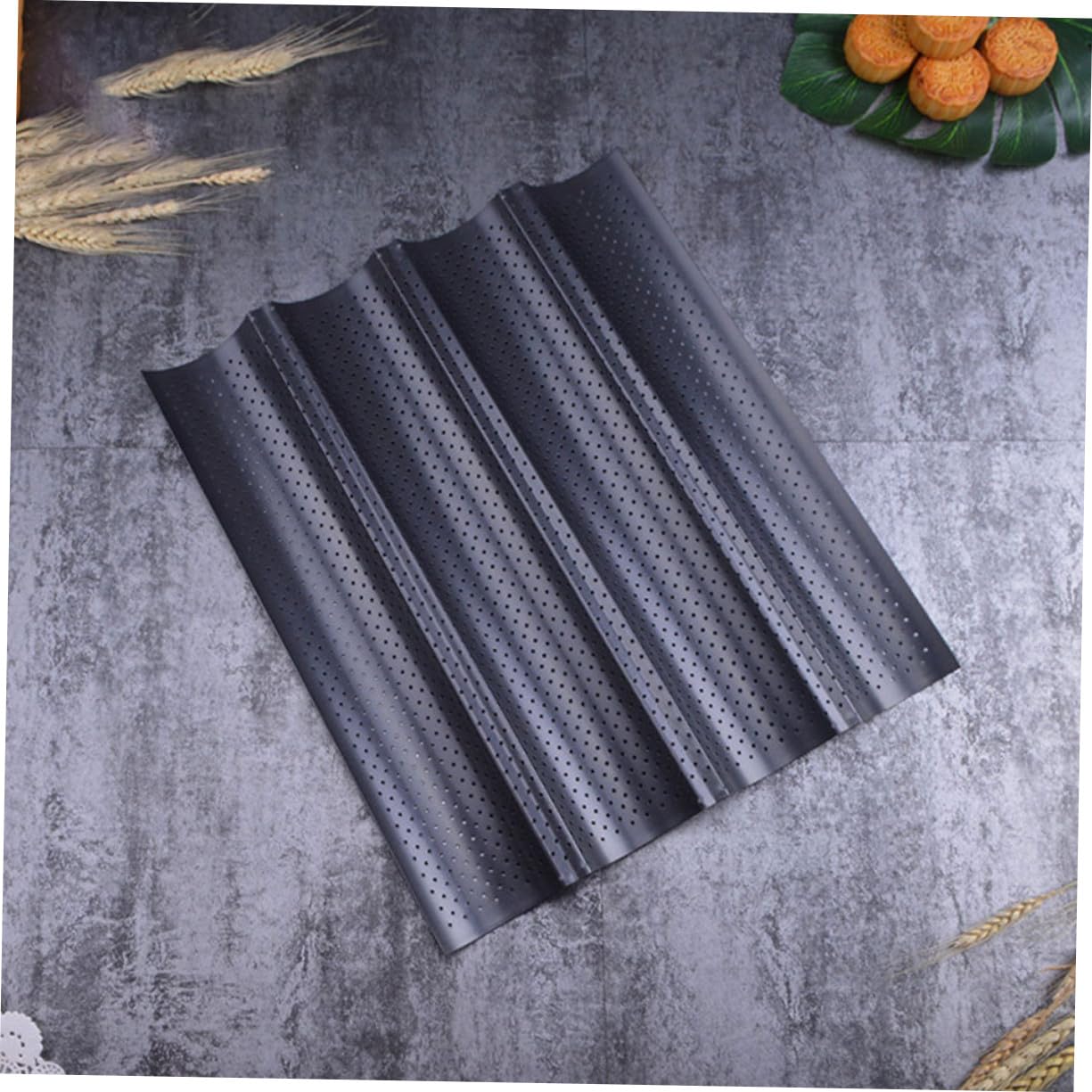 Molde para Pan Francés de Carbono Premium Bandeja Antiadherente de Ranuras para Hornear Baguettes Casa Molde Resistente y Fácil de Limpiar Herramienta Profesional para Panadería