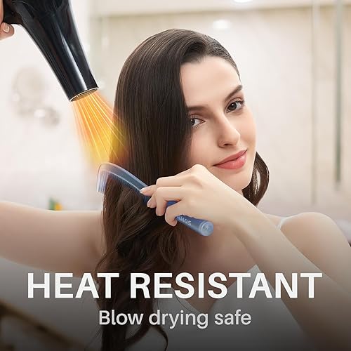 Miniatura 2 de Peine de dientes anchos, juego de 2 peines para el cabello para mujeres, hombres, peine desenredante grande para cabello rizado, liso, corto,