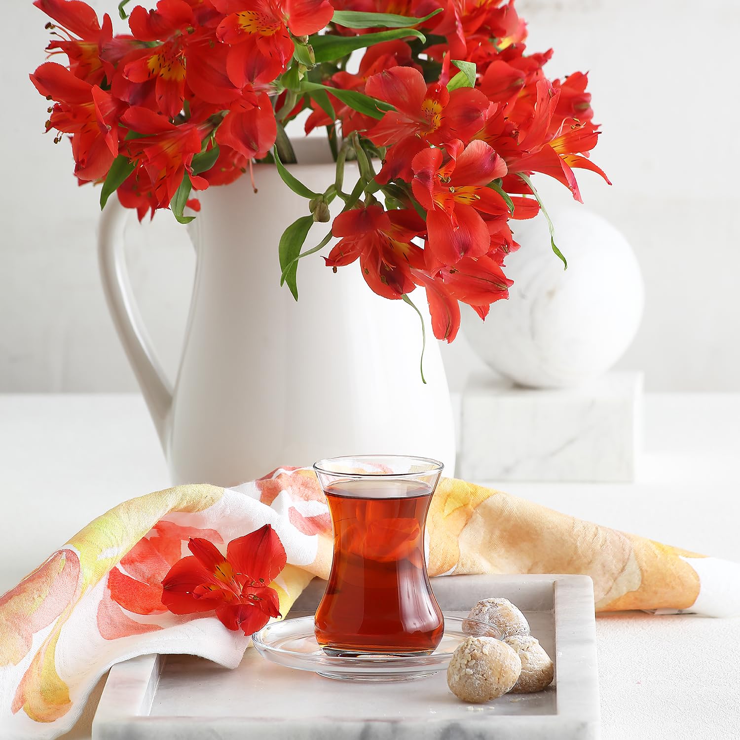 Set 6 Bicchieri Tè Turco Con Piattini - Pasabahce Design 120ml Lavabili In Lavastoviglie - Foto 10