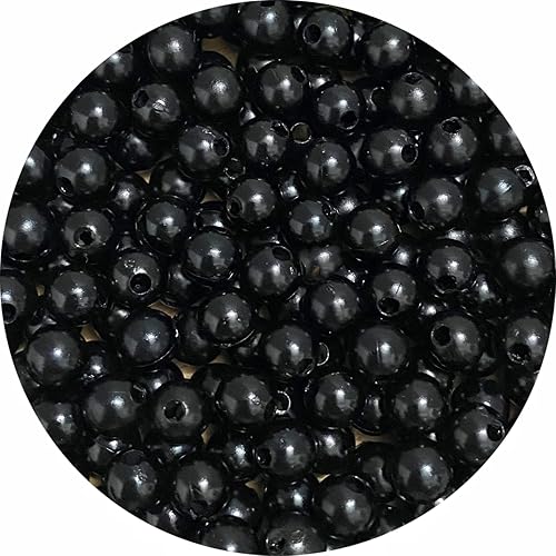 YHYPOCI 300 cuentas de perlas para manualidades de resina de 0.315 pulgadas para hacer joyas, cuentas redondas sueltas con agujero para collares,