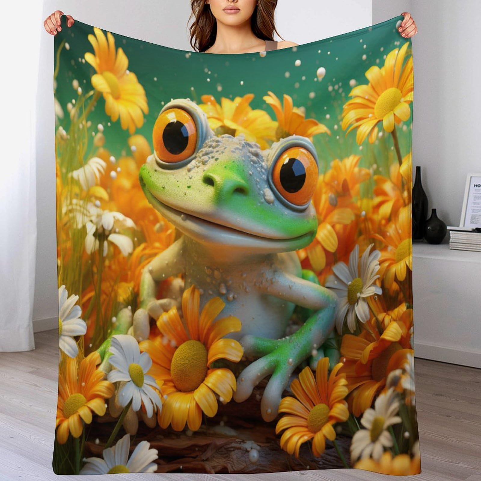 Couverture chaude de décoratifs grenouille contre le froid