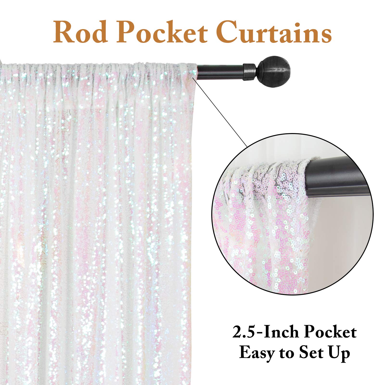ShinyBeauty 5FTx7FT Sequin Backdrop Curtain Sparkly Fuchsia Photo Backdrops Shimmer Photography Background Wedding Drapes Glitter Backdrop Curtain for Party Birthday: 7FTx7FT 2PCS Iridescent