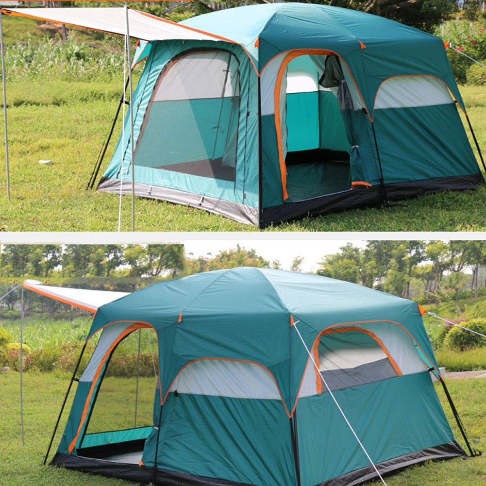 Tienda de campaña familiar de lujo para 5 a 8 personas, resistente al agua de 3000 mm de alto, con sala de estar y dormir separada, fácil de colocar, equipo de camping perfecto para aventuras al aire