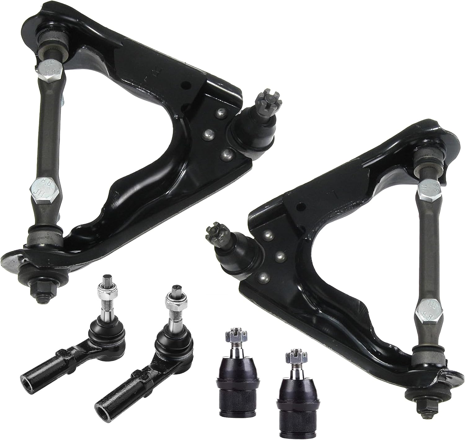 PartsW - 6 Pc Front Upper Control Arms, Outer Tie Rod Ends, Lower B Joints Suspension Kit Fits Dodge Dakota 2000-2004/Dodge Durango 2000-2003/
