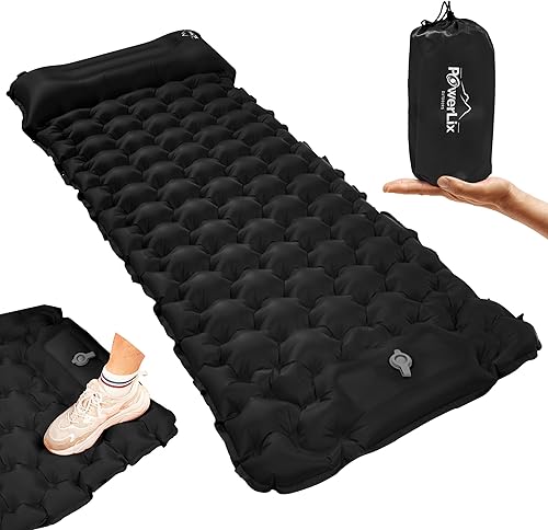Miniatura 8 de Powerlix Almohadilla de dormir  Almohadilla de espuma autoinflable  Colchón ultrático aislado de 3 pulgadas para campamento, mochileros, senderismo,