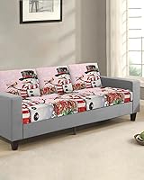 Vista 21 de Christmas Tree Couch Cushion Covers, Stretch Sofa Cover with Elastic Bottom, Merry Christmas Xmas Tree Snowflake Rustic Sofa Slipcovers Protector