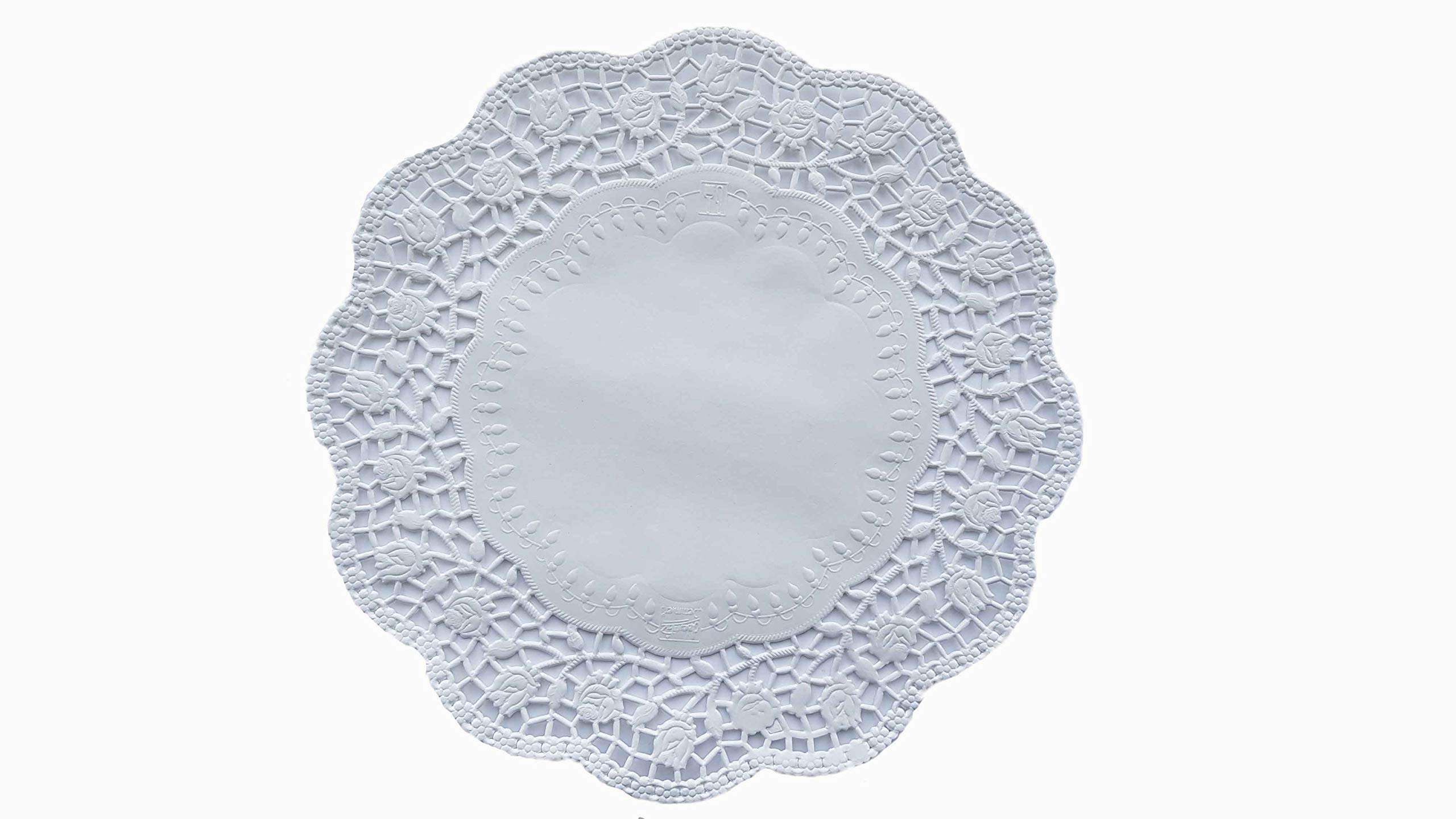 Produktbild von 100 Stück Ovale Deko-Tortenspitzen Aus Papier – 32 X 22 Cm, Weiß – Für Kuchen & Torten