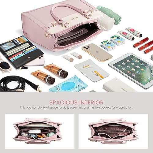 Miniatura 4 de LOVEVOOK Purses and Handbags for Women, Tote Shoulder Bag Satchel Black Purse and PU Leather Top Handle for ladies