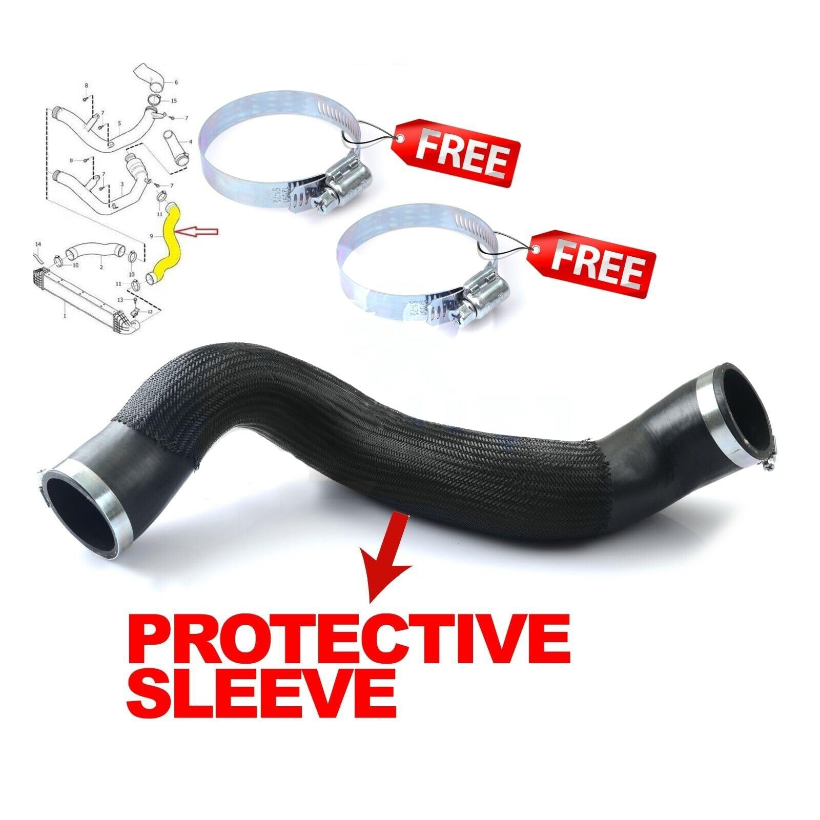 Pasuje do VOLVO V60 S60 XC60 V70 S80 XC70 30741795 Czarny wąż turbosprężarki 1 zestaw wąż turbosprężarki chłodnicy międzystopniowej Pressure Sensor Hose