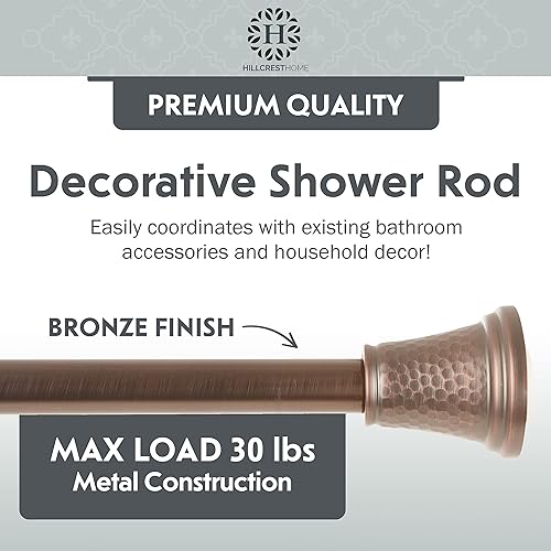 Miniatura 5 de Hillcrest Home - Barra de cortina de ducha ajustable de 42 a 72 pulgadas barras de cortina de tensión ajustables sin taladrar resistente al óxido y