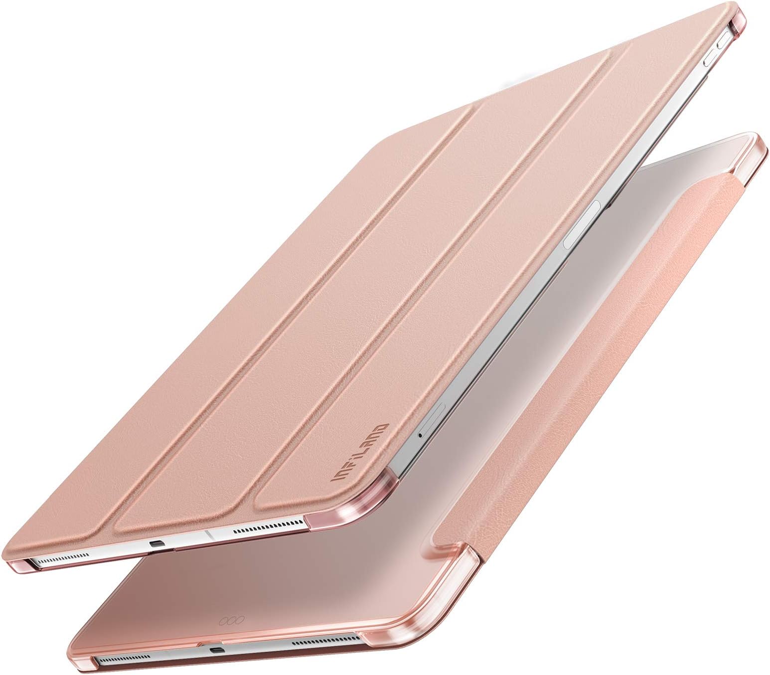 INFILAND iPad Pro 12.9 Case 2018, Translucent Frosted Back Case Compatible with iPad pro 12.9 inch (3rd Generation) 2018 Release (Auto Sleep/Wake Features),Rose Gold