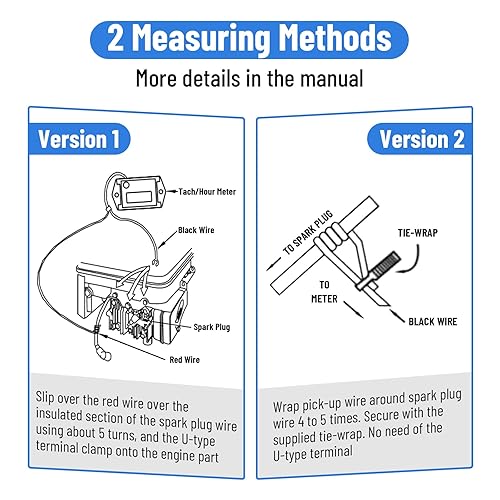 Miniatura 8 de Tacómetro digital pequeño tacómetro medidor de horas de trabajo temporizador de trabajo contador de RPM para motos de nieve esquís moto moto go kart