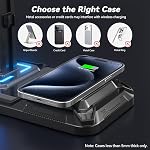 KDD RGB Headphone & Controller Stand with Wireless Charging - Rotatable Headset Stand with 9 Light Modes - Controller Holder with 2 USB and Type C Ports - for Gamers Desktop Accessories (Black)