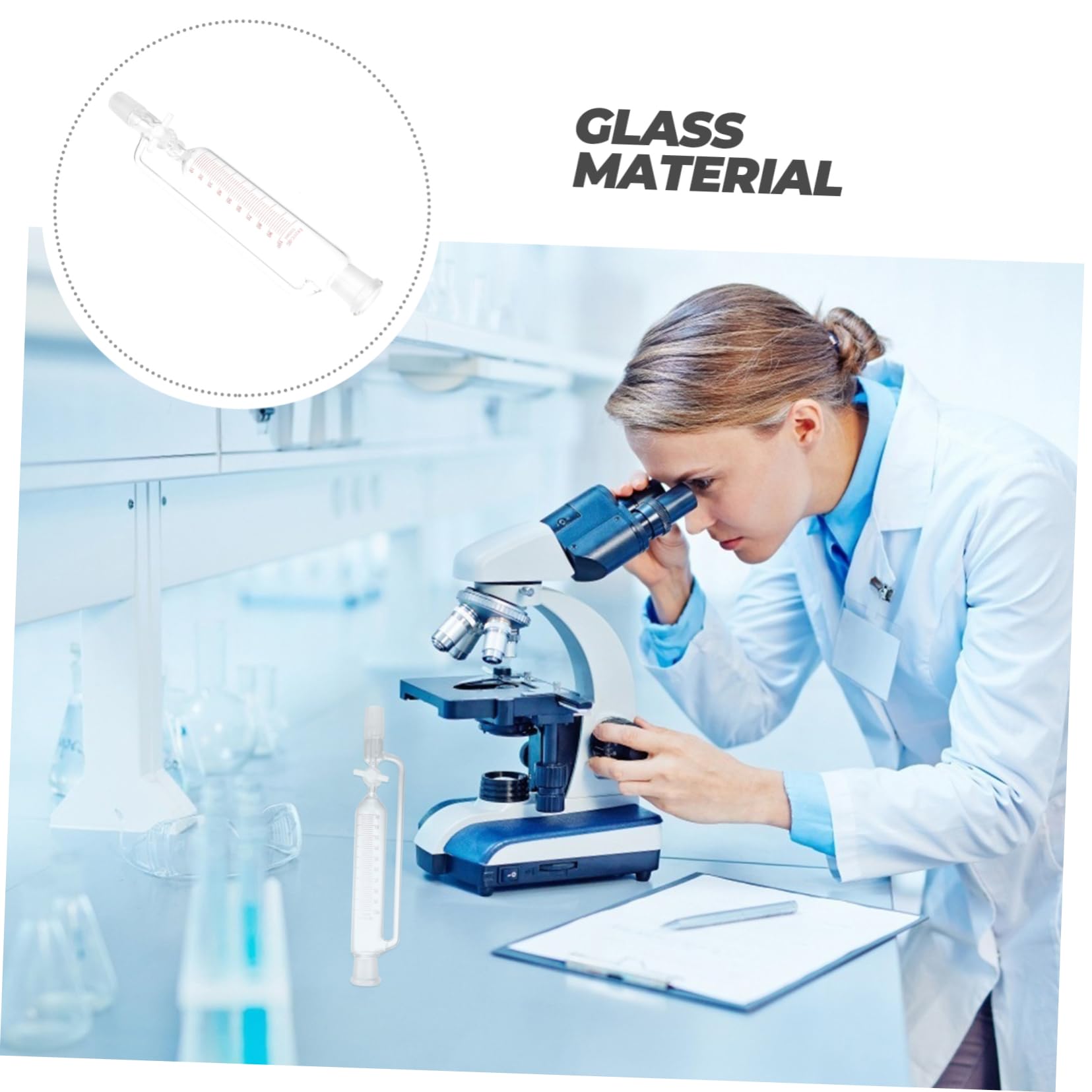 LIFKOME Scheidetrichter und Chemisch Beständig für Laboranwendungen Korrosionsbeständig Robuster Zylindrischer aus Glas mit Ptfe Pistole