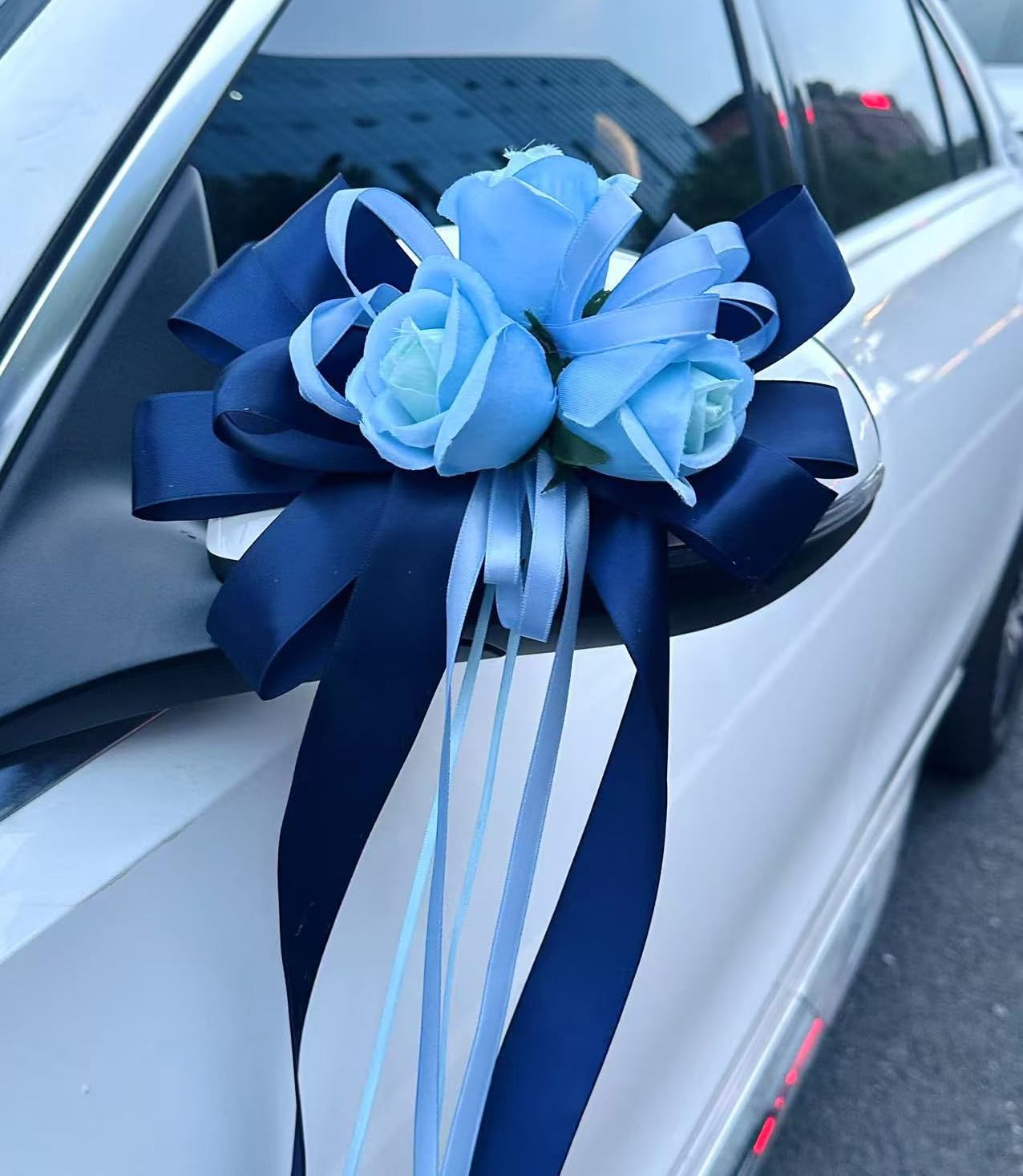 Hochzeitsauto Dekoration Seidenblume Autoschleifen Blume für Autoschmuck Türgriffleiste Rückspiegel Dekoschleife Dekorative Kunstblumen Hochzeit Wedding Car ZubehörRosa8pcs