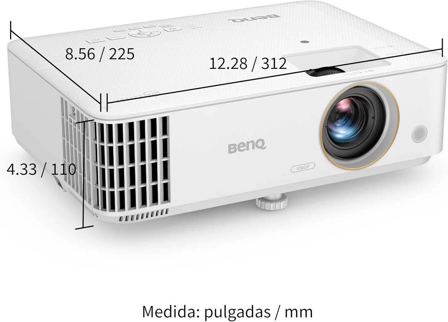 Rear panel of the BenQ TH685i projector showing input/output ports