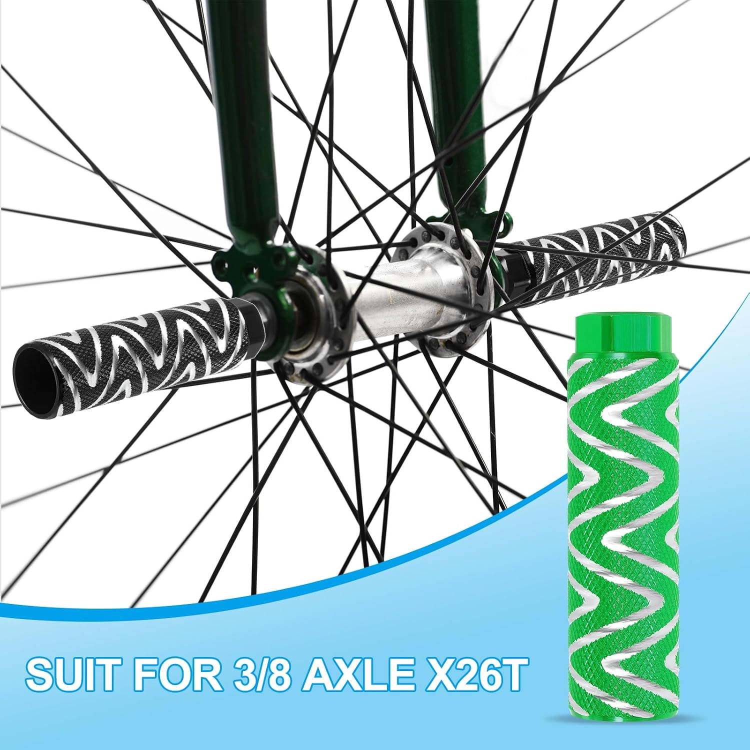 PATIKIL Bike Pegs, Anti-Skid Lead Foot Bicycle Pegs Back Seat Stands