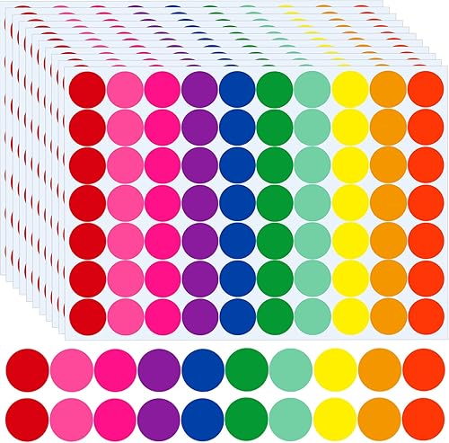 2800 calcomanías de puntos, etiquetas de codificación de colores, calcomanías circulares, 10 calcomanías de puntos de colores surtidos, etiquetas de