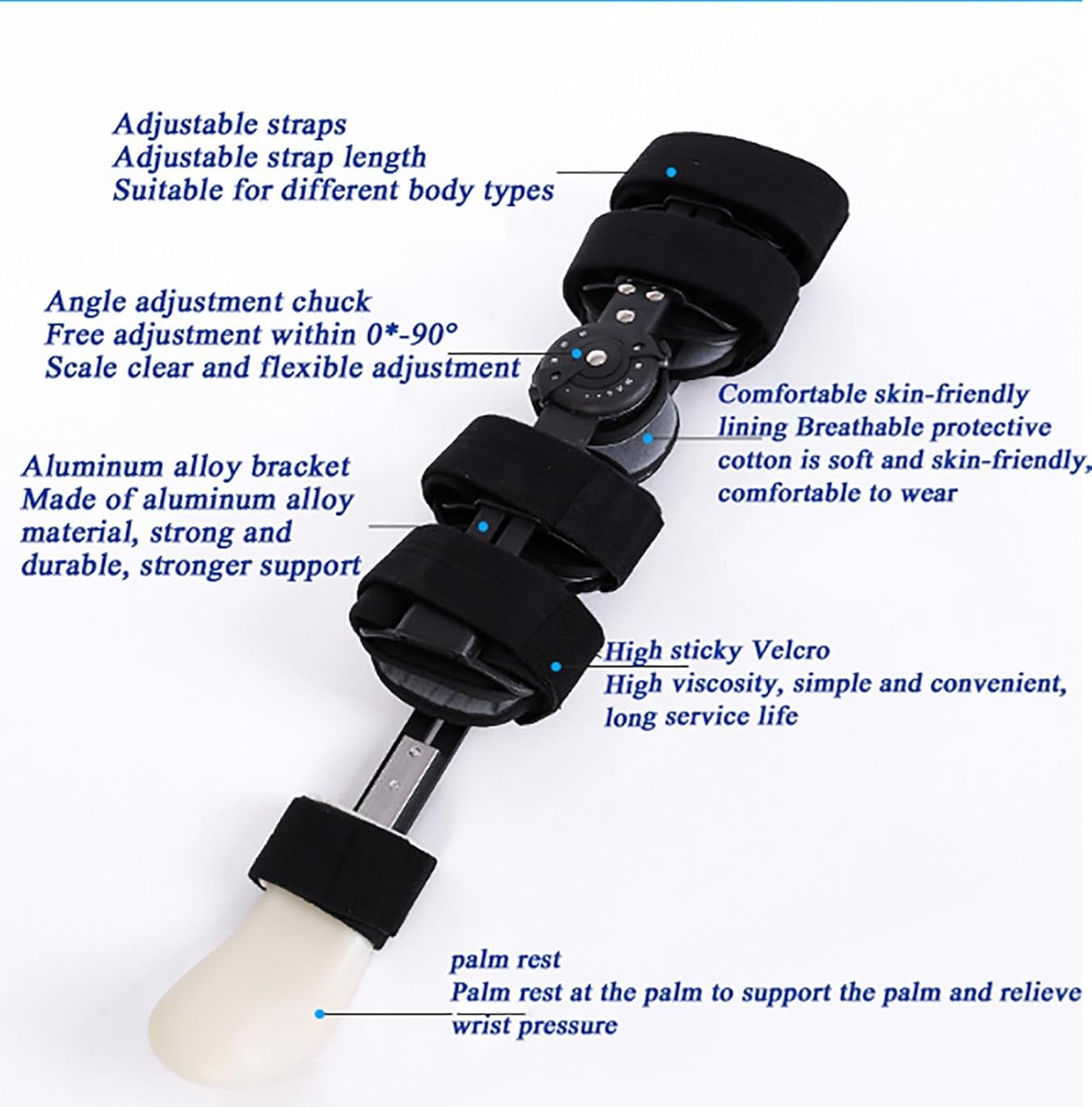 Adjustable Post-OP Elbow Hinged Brace,Arm Support with Shoulder Sling Stabilizer Splint,Night Elbow Sleep Support for Cubital Tunnel Syndrome,Tendonitis,Ulnar Nerve(