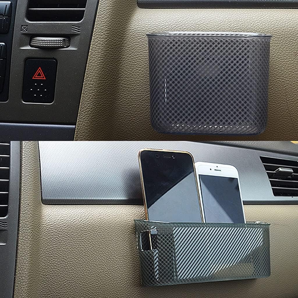 Phone Charger Cradle Garbage Mesh Card Holder Door Side Hanging Pocket Trash Bin Car Storage Box image 3