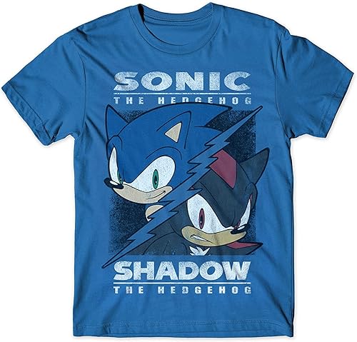 Sonic vs Shadow - Camiseta dividida para adulto, juego clásico vintage envejecido