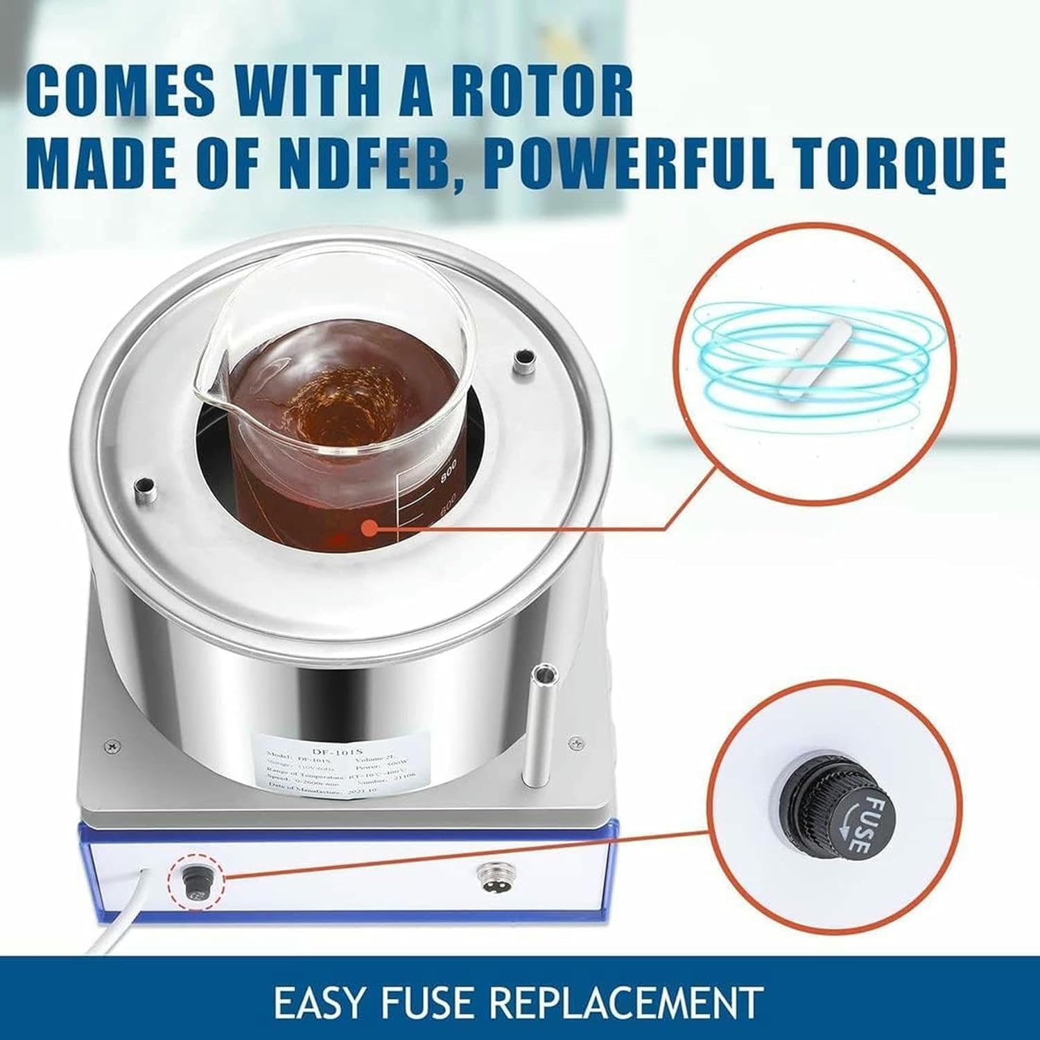 Laboratory Thermostatic Water Bath, Heating Container with 2000 Ml Magnetic Agitation, Water Bath and 300 ° C Oil Bath, Laboratory Mixer Agitator 0
