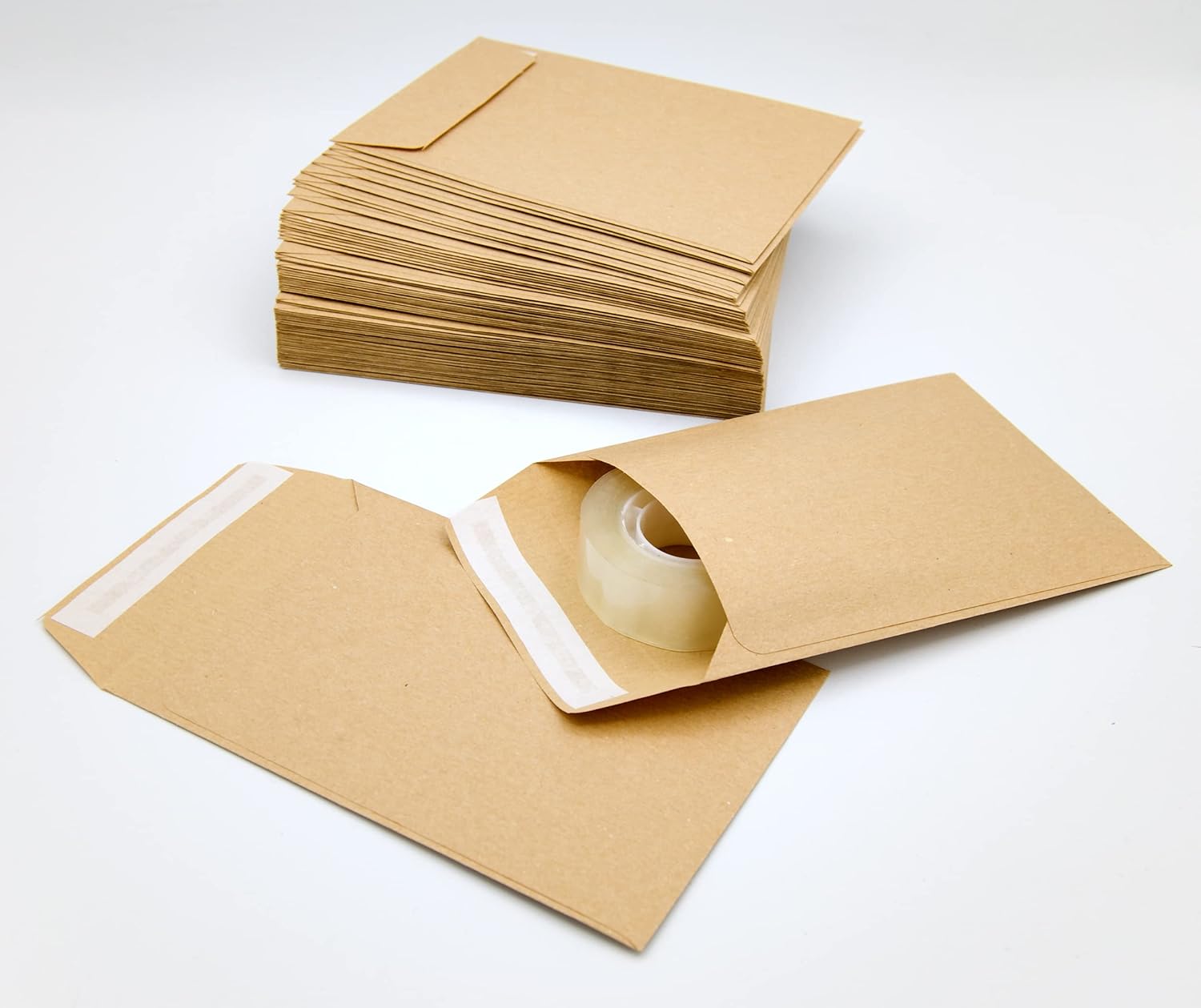 Kraft Paper Envelopes, Small Silicone Strip Envelopes for Invitations or Wedding Guest Gift Bags, 100 x 145 mm, Envelopes for Jewellery or Seeds · M-Office (50 pcs)