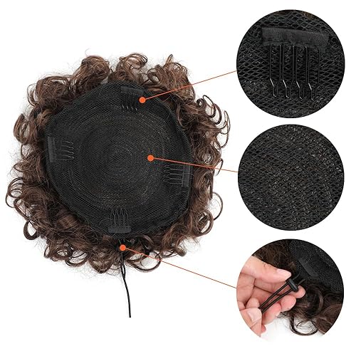 Miniatura 4 de BETHANY Moño desordenado, coletero elástico con cordón elástico, moño grande y rizado, extensión de cola de caballo corta sintética ondulada con