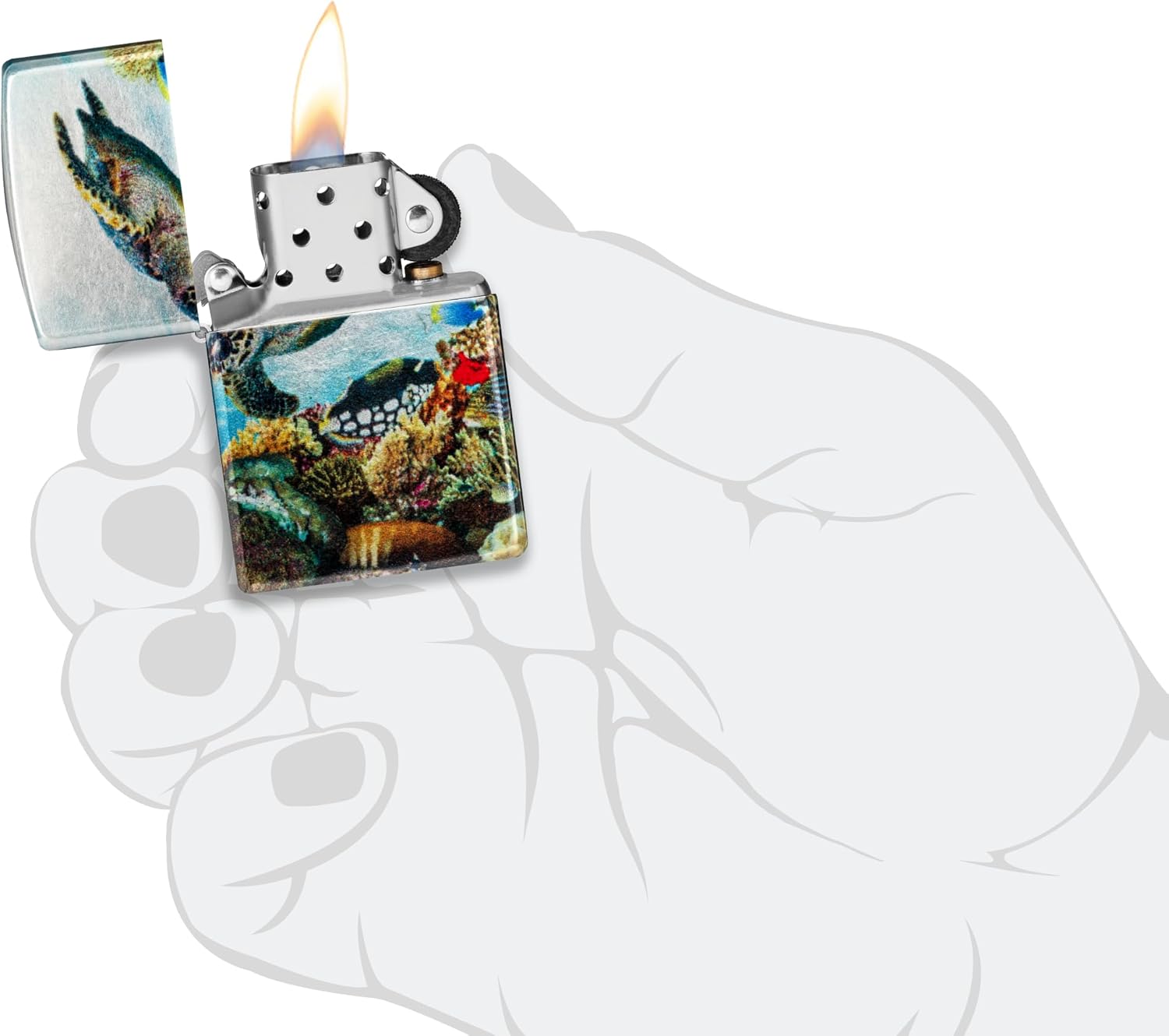 Zippo Deep Sea Design 540 Tumbled Chrome Pocket Lighter