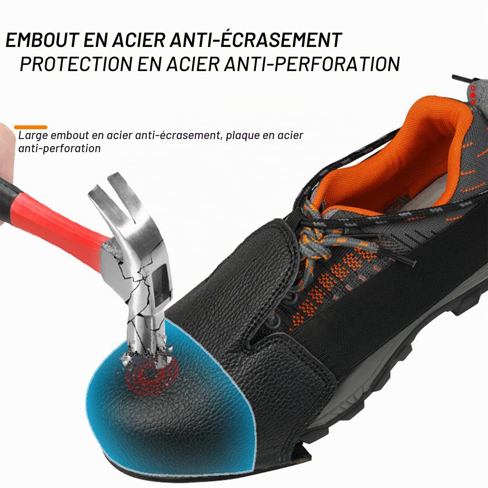 1 Paire Surchaussures De Sécurité, Couverture Anti écrasement Portable, Chaussures De Protection, Chaussures de sécurité pour Lieu de Travail, pour l'industrie du Lieu de Travail
