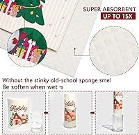 Vista 3 de Tevxj 6 piezas de paños suecos navideños duraderos para Navidad, paños de limpieza suecos absorbentes y de secado rápido, toallas de cocina