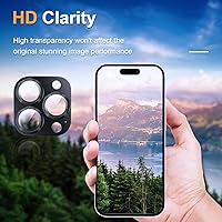 Vista 4 de Protector de lente de cámara para iPhone 15 Pro/Pro Max, aleación de vidrio templado, protección completa contra caídas, cubierta de lente de cámara