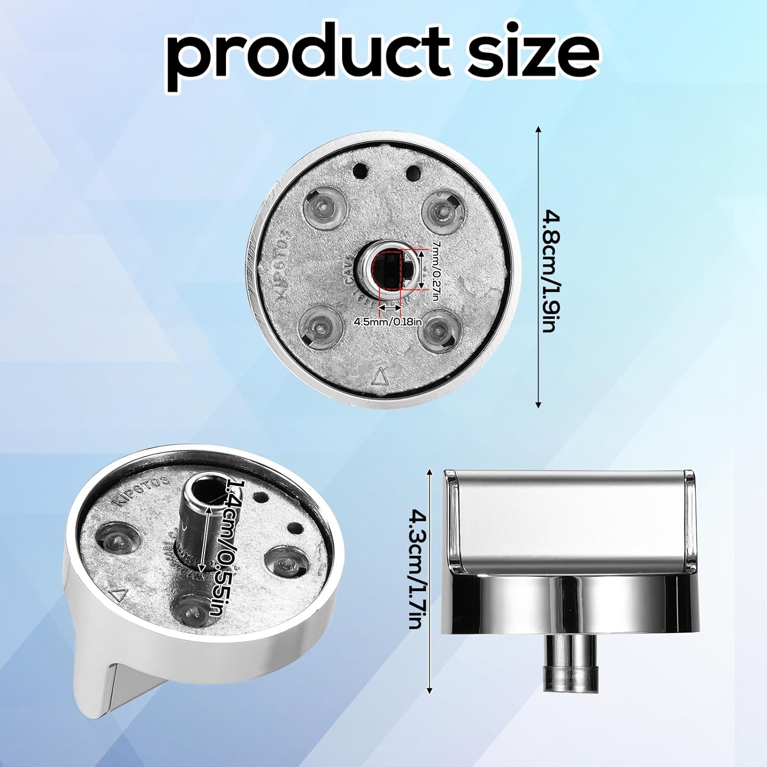 5pcs W10594481 Stove Knobs Replacements for Whirlpool Range Gas Stoves, Stainless Steel Oven Cooktop Knobs Replace WPW10594481 AP6023301 Control Knob for WCG97US6DS00 WCG97US0DS00