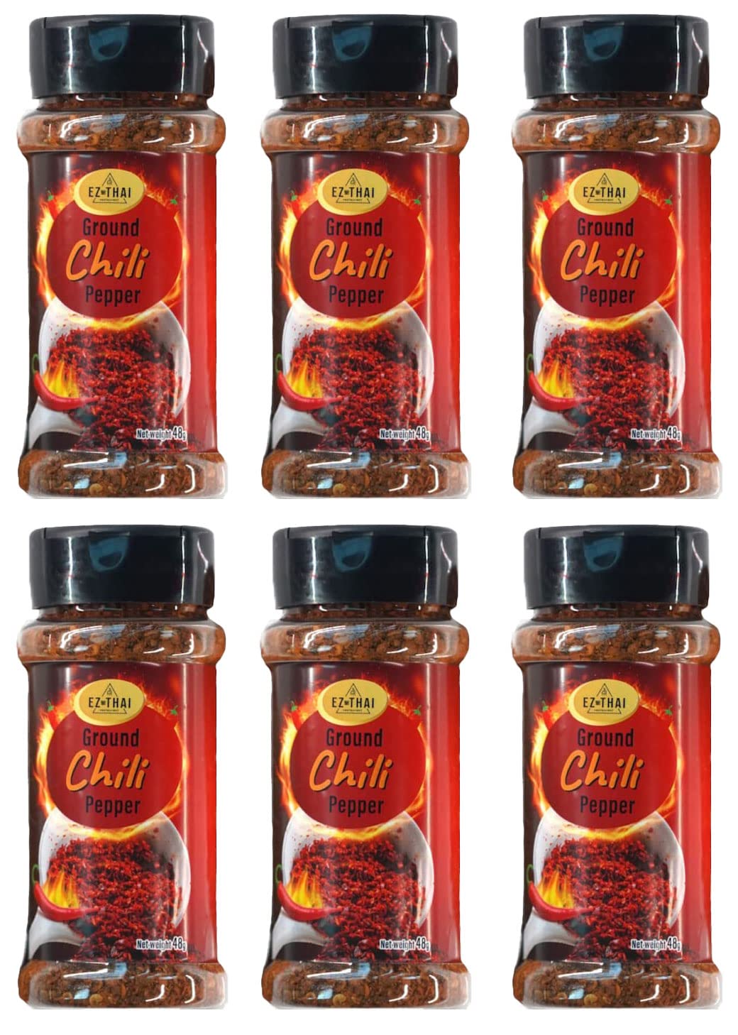 EZ THAI Family Share Pack-6 - Thai Chili Flakes Seasoning (1.76oz x 6) Bulk Authentic Grade – Support Hill Tribe Farmers, Stock Up for Thai Restaurant, Noodle Shop, BBQ Party, Food Service