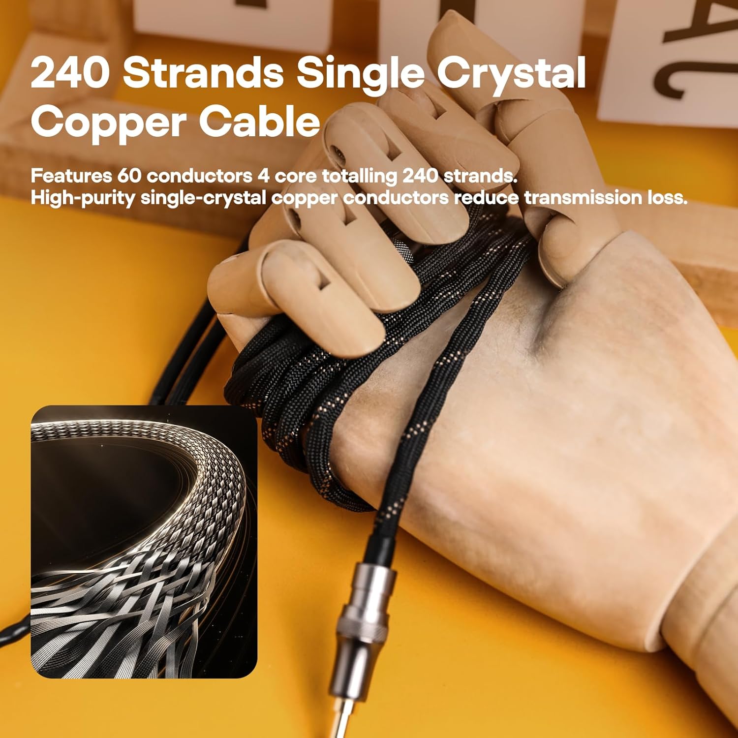 Linsoul DUNU Lyre Mini 24AWG 240-Strand High-Purity OCC Upgraded HiFi Audio Earphone Cable with Q-Lock Mini Plug System for Audiophile Musician (2Pin)