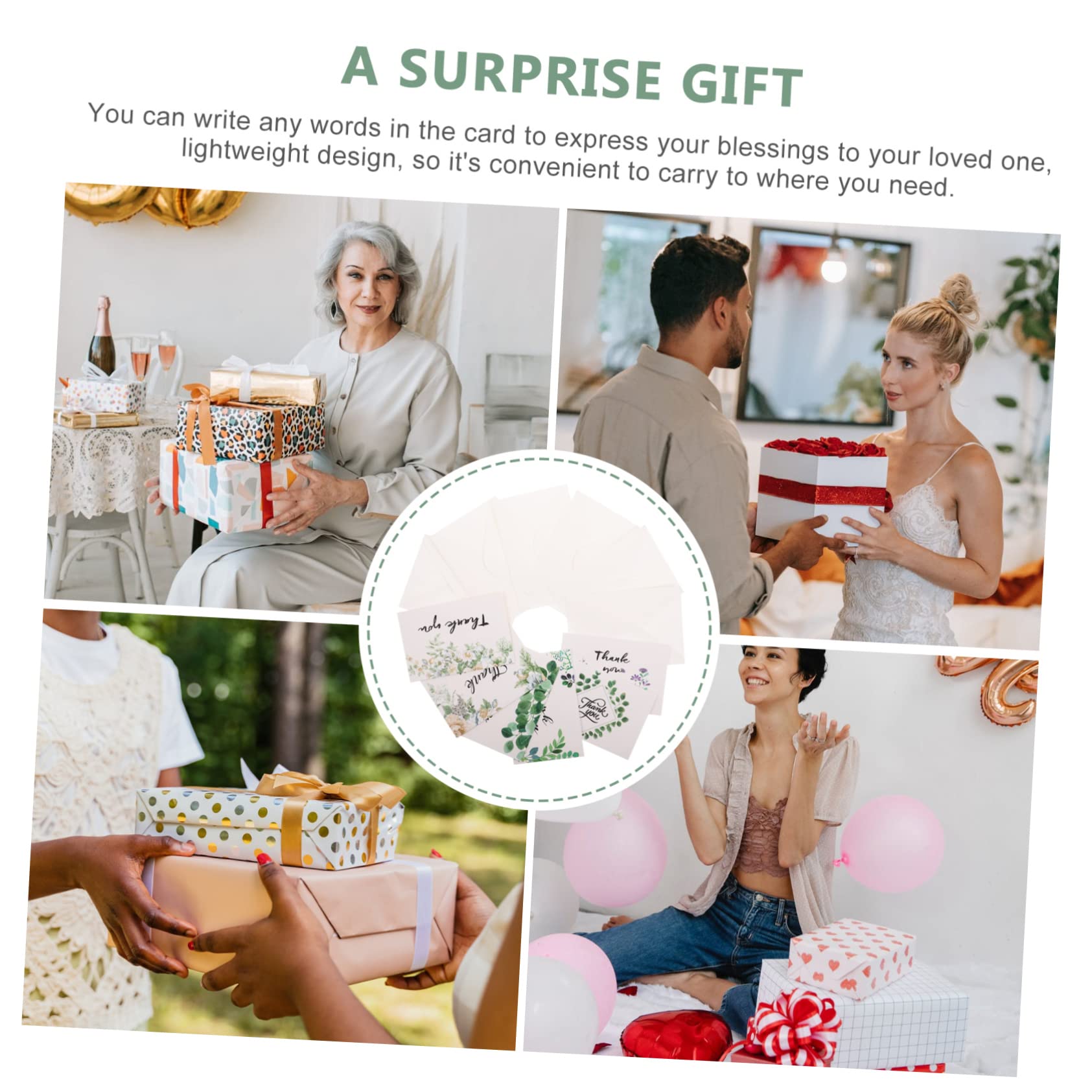 Lurrose 60stücke Teiliges Set Dankeskarten Mit Blumen-design Für Weihnachten Und Festliche Anlässe Umschläge Grüße Für Und Familie