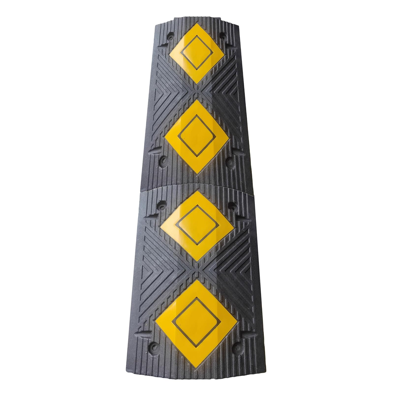 2PCS Ramp Rubber Bumps With 6 Bolt Spike Anchors For Asphalt Concrete Gravel Driveways Indoor And Outdoor
