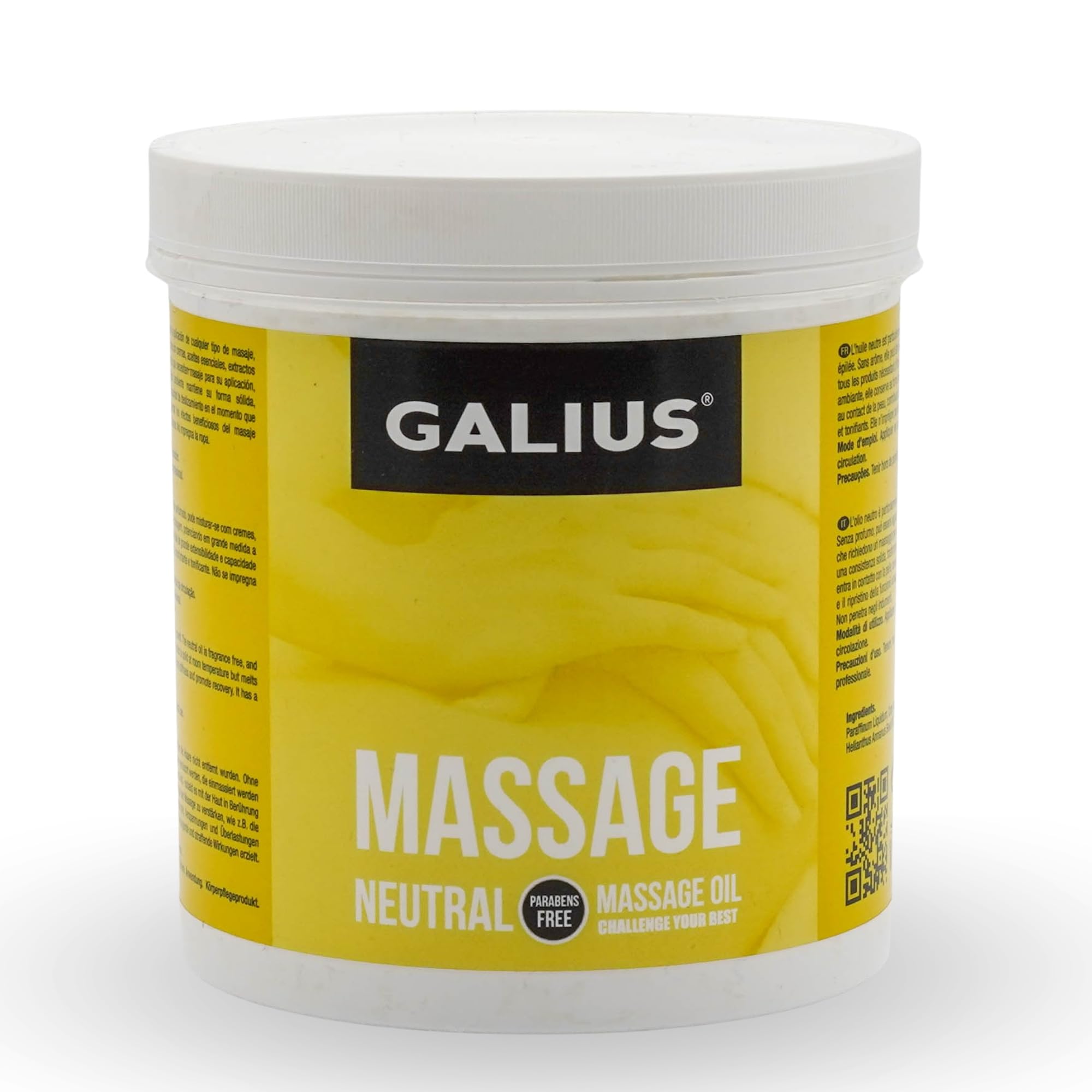 Galius - Aceite Sólido Neutro - Aceite Esencial para Masajes - Aceites Esenciales de Gran Durabilidad y Extensibilidad - Aceite Corporal sin Manchas para Profesionales y Deportistas (1000 ml)