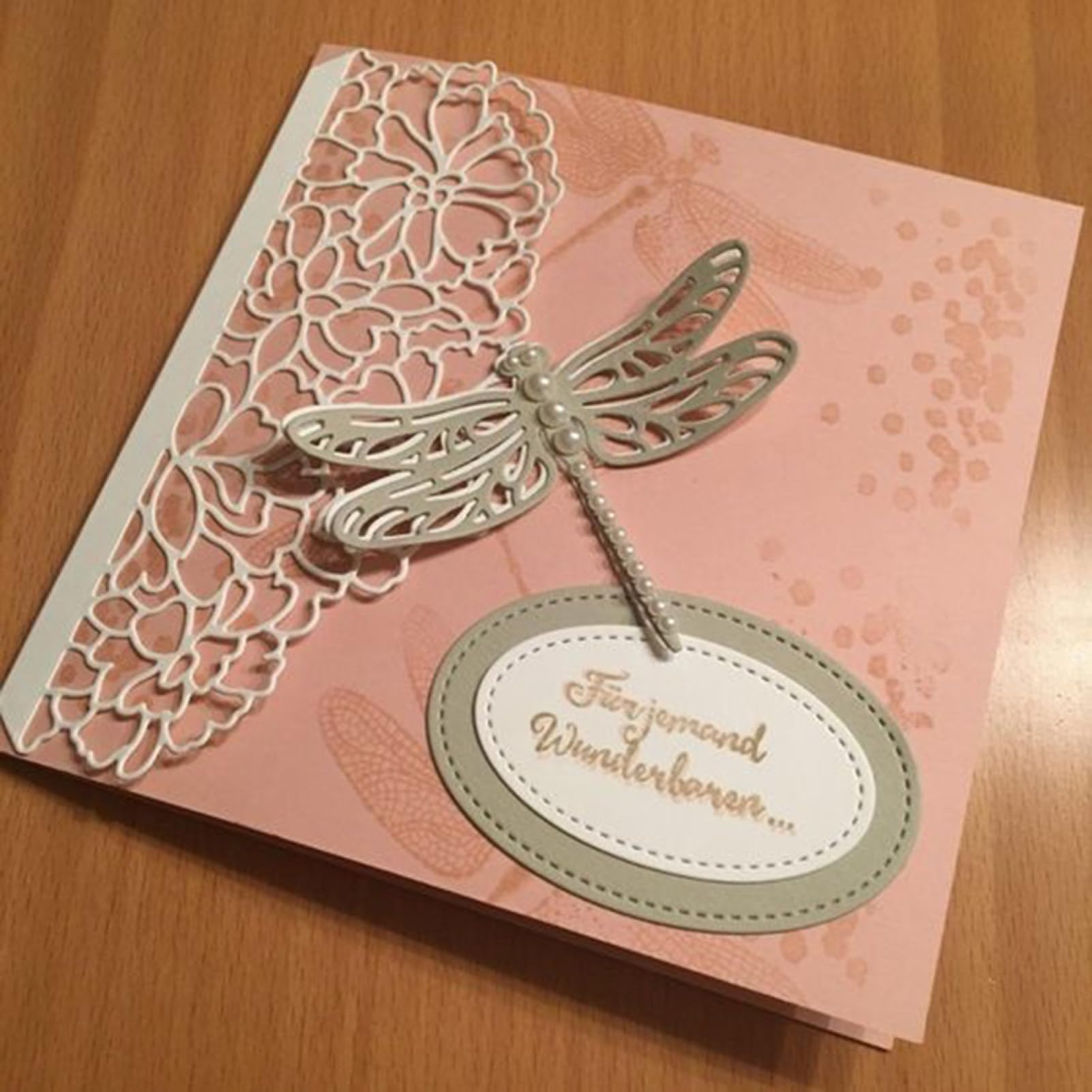 Fustella Metallica Per Biglietti | Motivo Libellula | 10x6,9 Cm | Per Scrapbooking E Goffratura