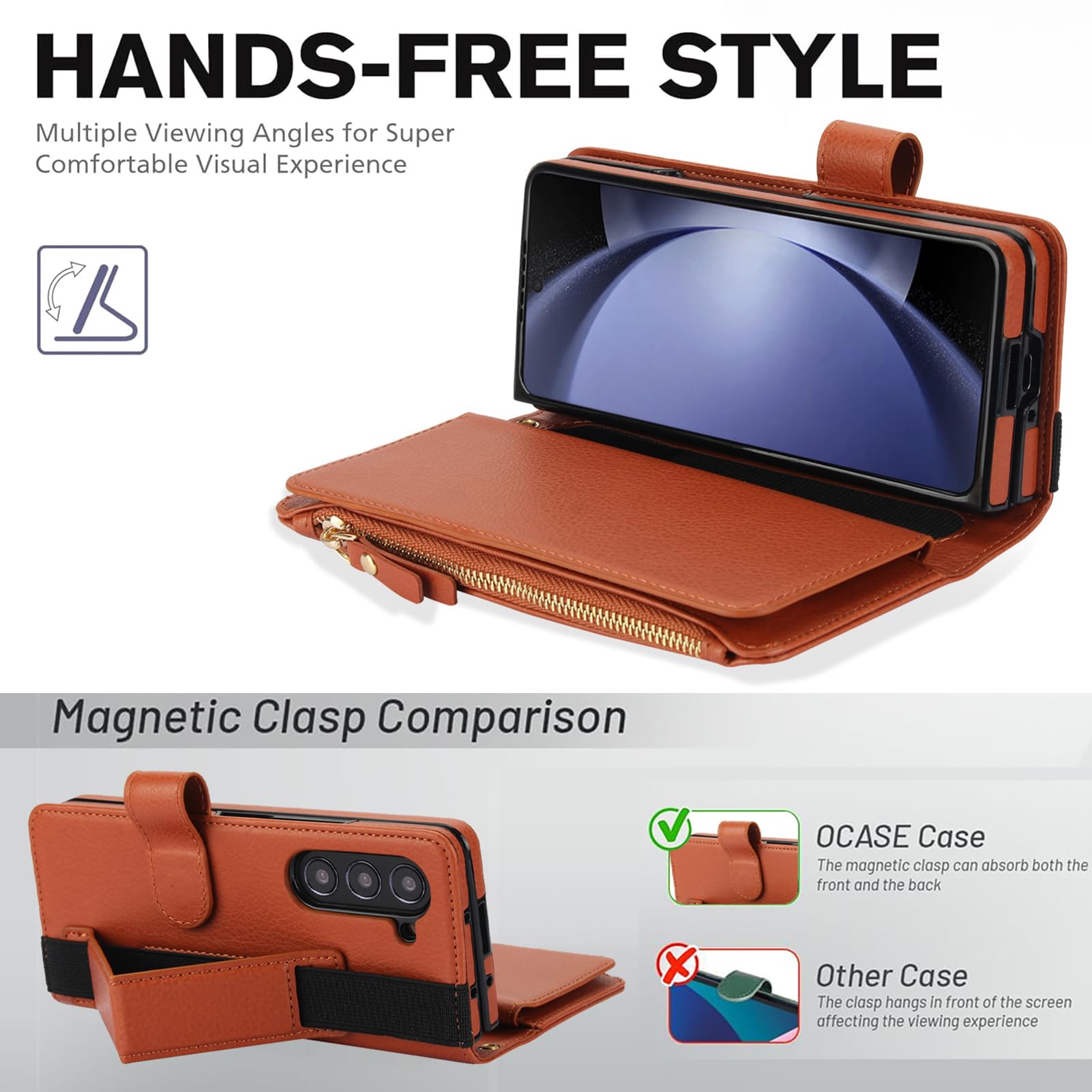 Portafoglio Cover per Samsung Galaxy Z Fold 8 Ultra, Cinturino Da Polso