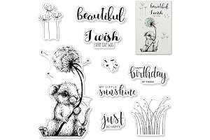Mouse Sentiment Words Clear Stamps for Card Making