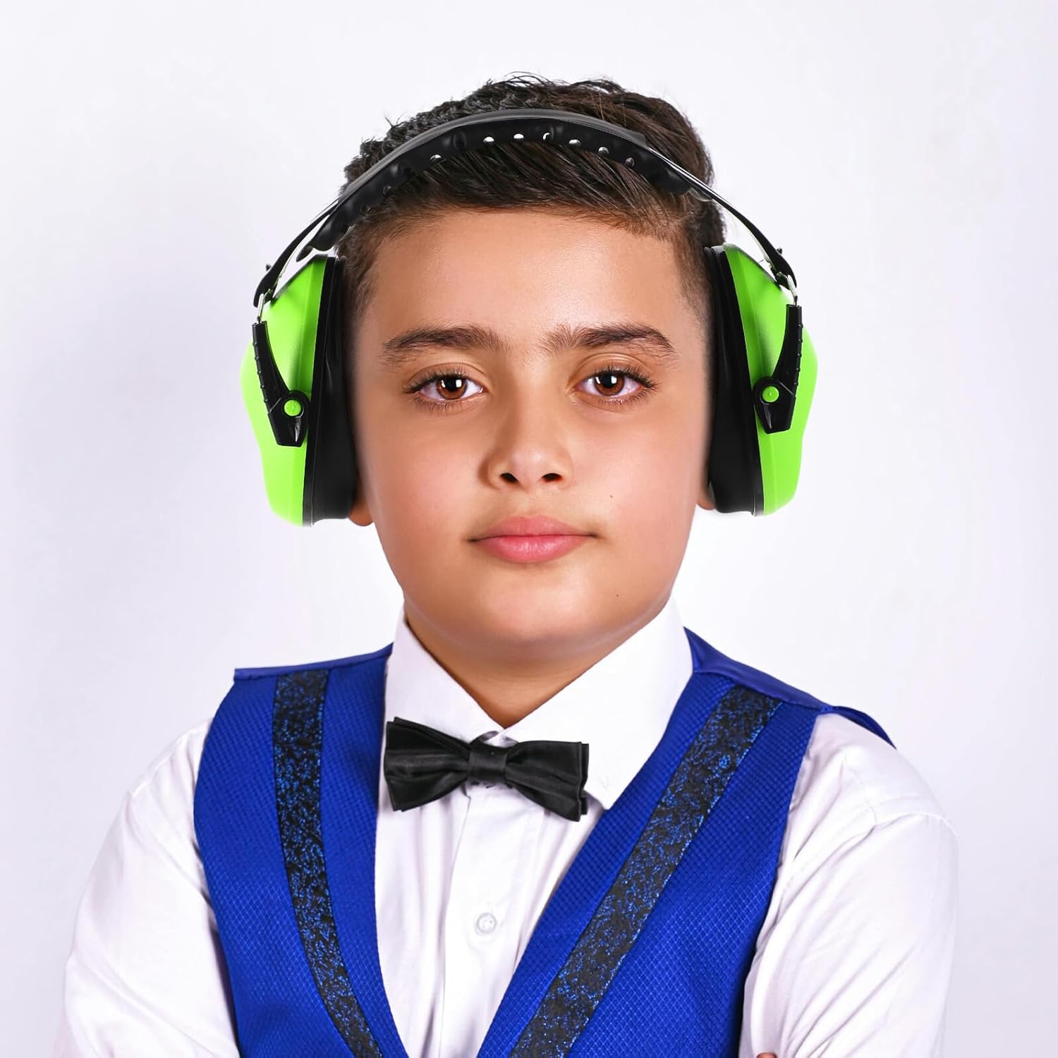 Lightweight Hearing Protection Earmuffs with Soft Padding, Noise Reduction for Plane Travel and Sleep, 2pcs (green + Sky Blue)