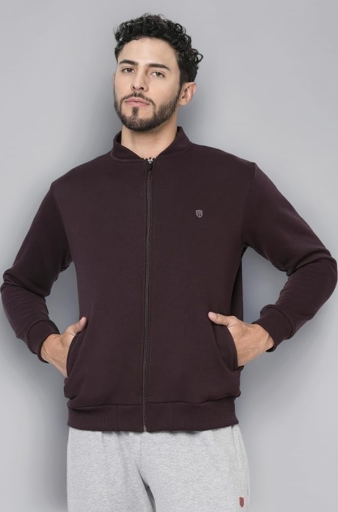 MARKRICH Men's Sweatshirt with Front Open Zipper Regular Fit Full Sleeves Casual Winterwear