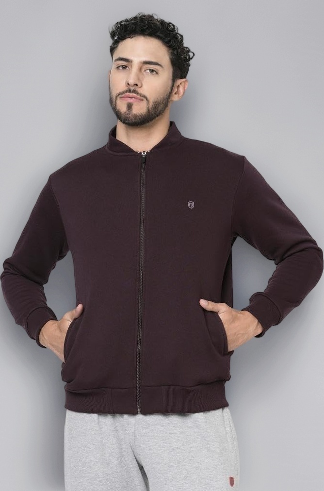 MARKRICH Men's Sweatshirt with Front Open Zipper Regular Fit Full Sleeves Casual Winterwear