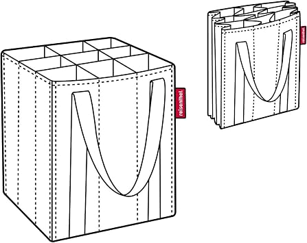 reisenthel bottlebag twist silver - 9 compartments, easy recycling of bottles, carrying straps